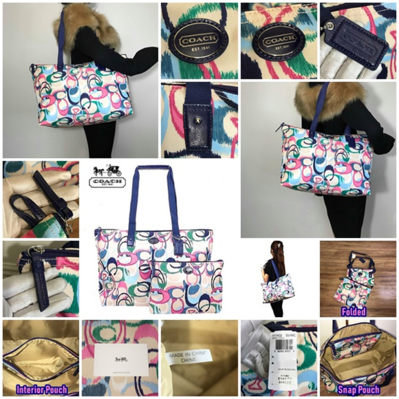 ❤️❤️SOLD❤️❤️🌈Coach Signature Bag & Snap Pouch🌈 - Picture 7 of 8